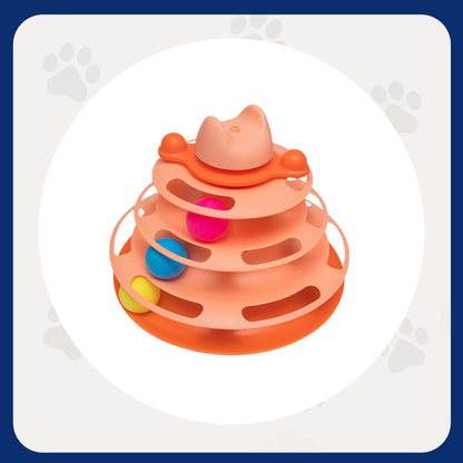 Pawfect Essentials™ 3-Tier Cat Ball Tower - Chase & Swat Playground (Orange 1)