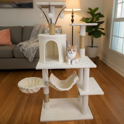 Pawfect Essentials™ Light Beige Plush Cat Tree